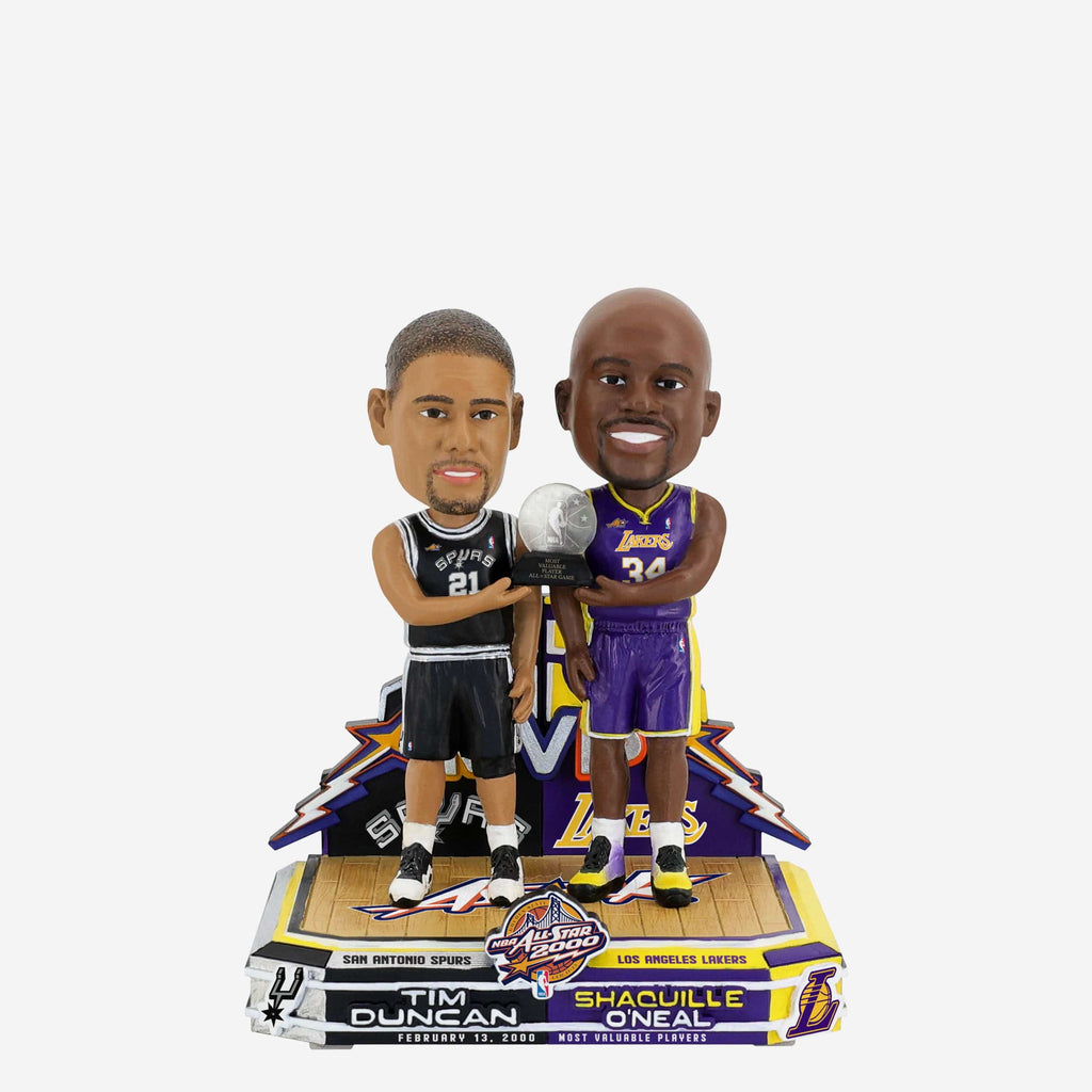 Shaquille O'Neal & Tim Duncan Los Angeles Lakers & San Antonio Spurs 2000 NBA All-Star Co-MVPs Dual Bobblehead FOCO - FOCO.com