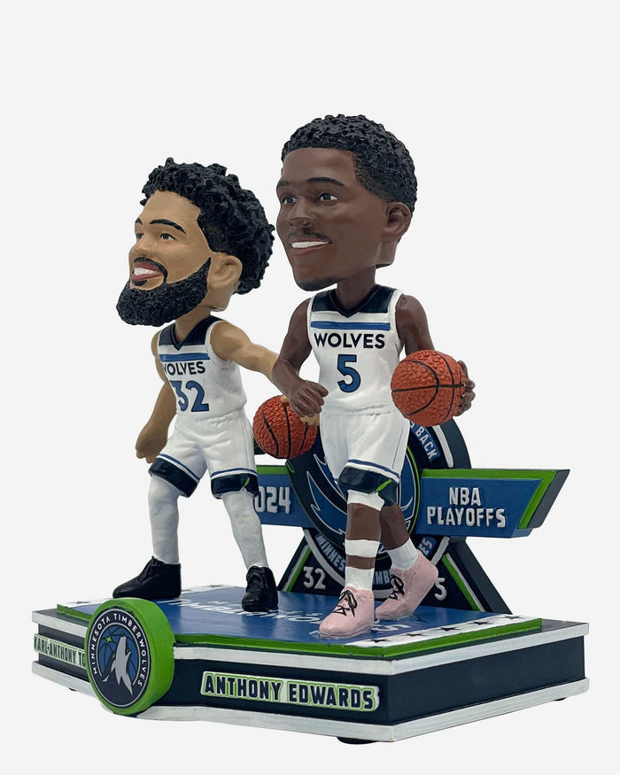 Anthony Edwards & Karl-Anthony Towns Minnesota Timberwolves Playoff Dual Bobblehead FOCO - FOCO.com