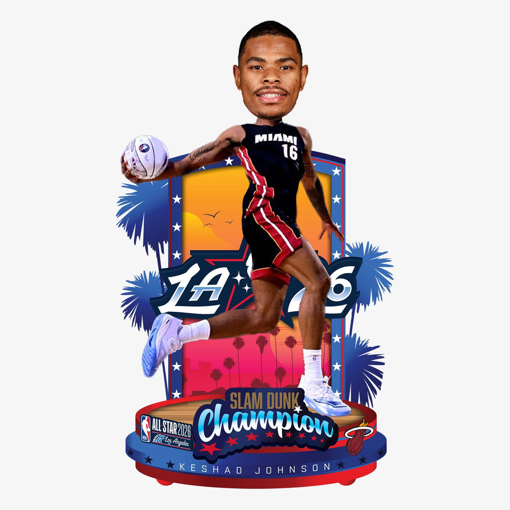 Keshad Johnson Miami Heat 2026 NBA All Star Slam Dunk Winner Bobblehead FOCO - FOCO.com