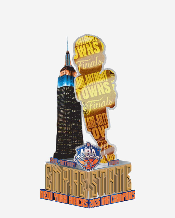 Karl-Anthony Towns New York Knicks 2026 NBA Champions Empire State Building Light Up Bobblehead FOCO - FOCO.com
