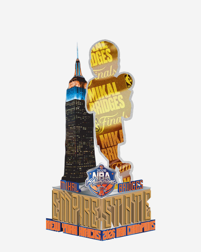 Mikal Bridges New York Knicks 2026 NBA Champions Empire State Building Light Up Bobblehead FOCO - FOCO.com