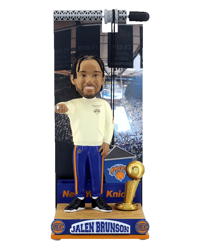 Jalen Brunson New York Knicks Raising the Banner Bobblehead FOCO - FOCO.com