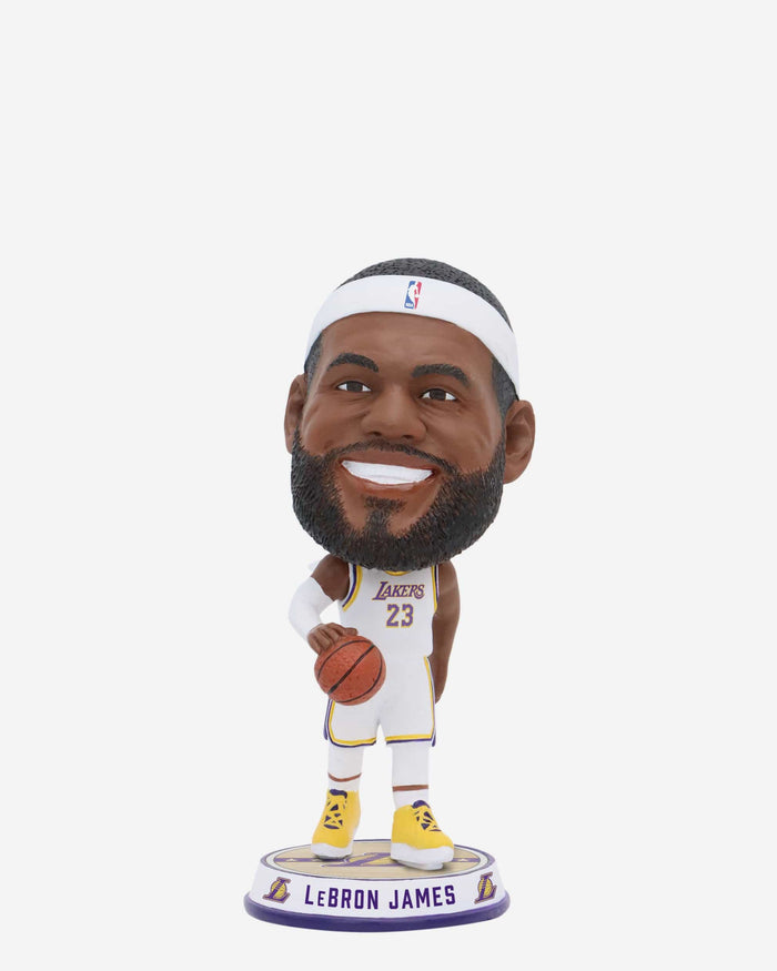 LeBron James Los Angeles Lakers Court Stripe Mini Bighead Bobblehead FOCO - FOCO.com