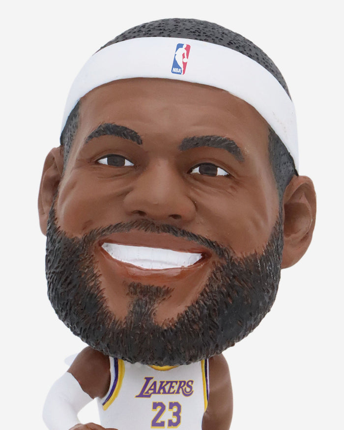 LeBron James Los Angeles Lakers Court Stripe Mini Bighead Bobblehead FOCO - FOCO.com