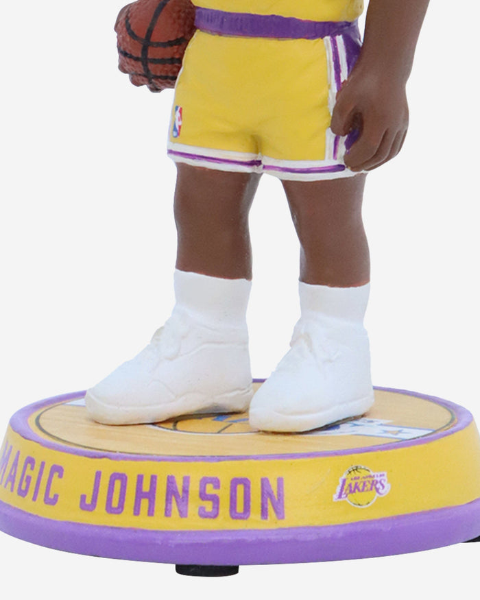 Magic Johnson Los Angeles Lakers Court Stripe Mini Bighead Bobblehead FOCO - FOCO.com