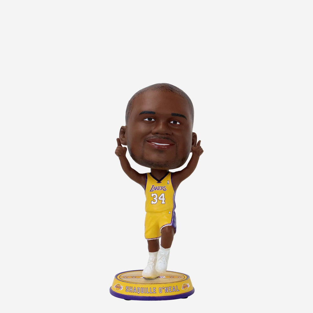 Shaquille O'Neal Los Angeles Lakers Court Stripe Mini Bighead Bobblehead FOCO - FOCO.com