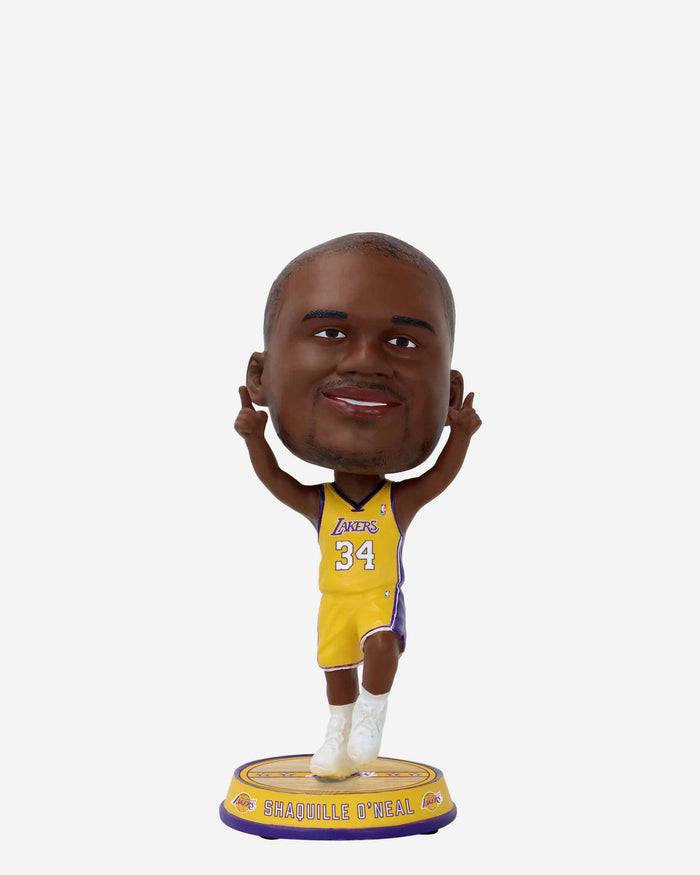 Shaquille O'Neal Los Angeles Lakers Court Stripe Mini Bighead Bobblehead FOCO - FOCO.com