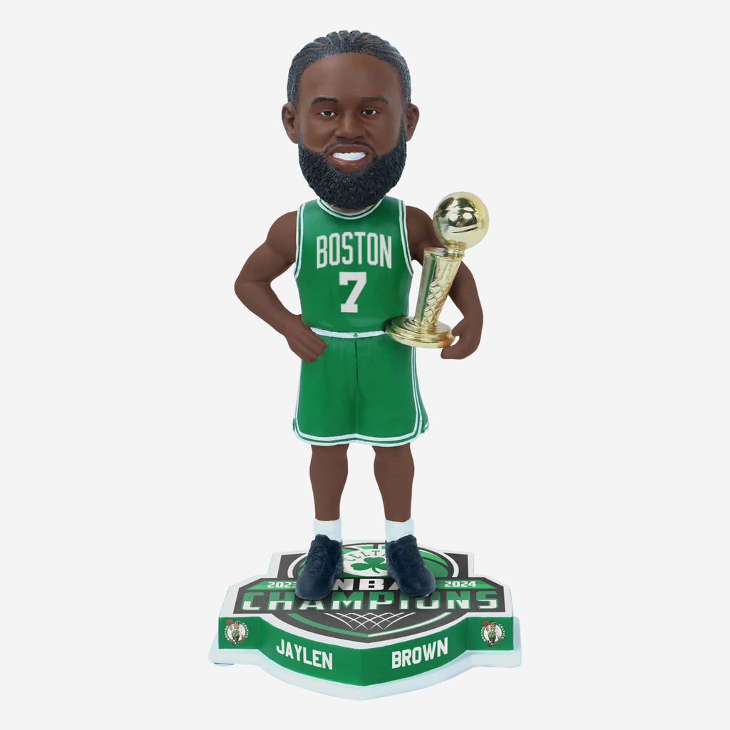 Jaylen Brown Boston Celtics 2024 NBA Champions Green Bobblehead FOCO - FOCO.com