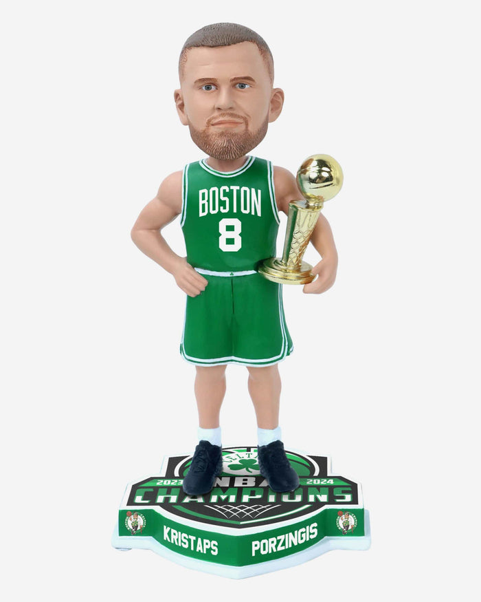 Kristaps Porzingis Boston Celtics 2024 NBA Champions Green Bobblehead FOCO - FOCO.com