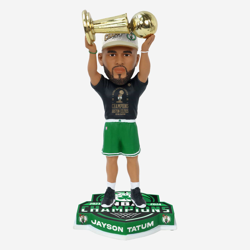 Jayson Tatum Boston Celtics 2024 NBA Champions Trophy Hoist Bobblehead FOCO - FOCO.com