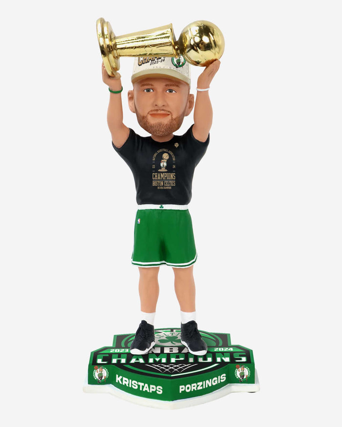 Kristaps Porzingis Boston Celtics 2024 NBA Champions Trophy Hoist Bobblehead FOCO - FOCO.com