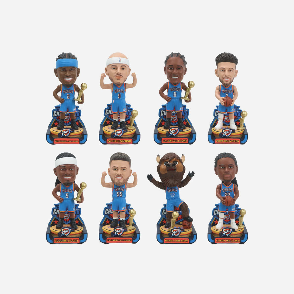 Oklahoma City Thunder 2025 NBA Champions Mini Bobblehead Boxed Set FOCO - FOCO.com