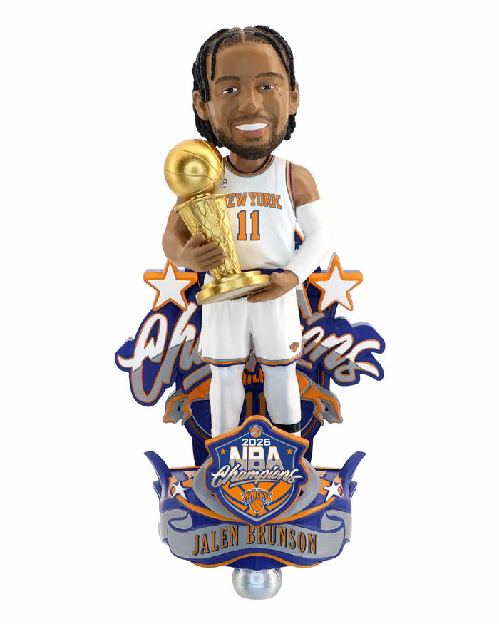 Jalen Brunson New York Knicks 2026 NBA Champions Celebration Bobblehead FOCO - FOCO.com
