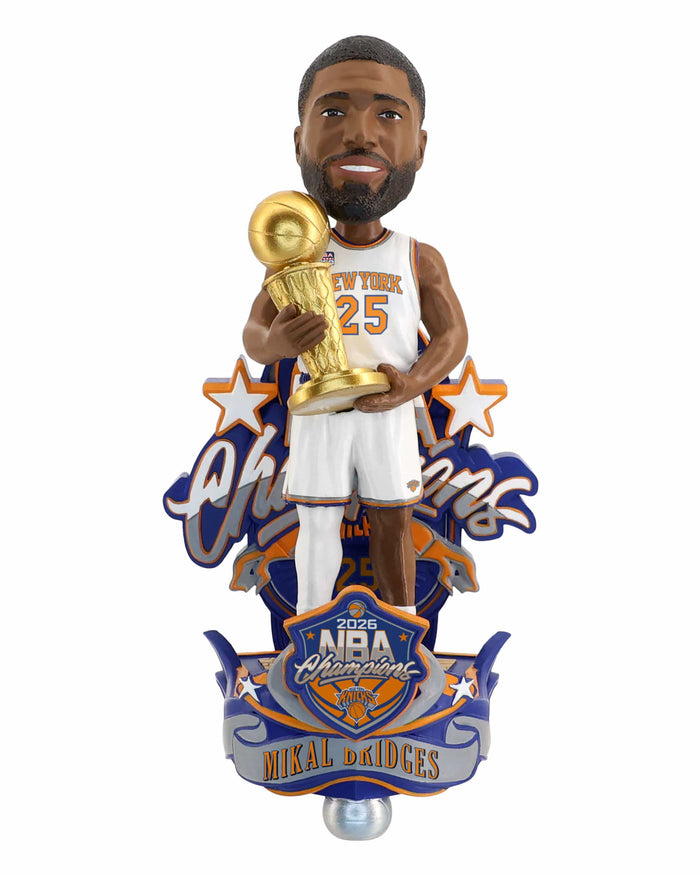 Mikal Bridges New York Knicks 2026 NBA Champions Celebration Bobblehead FOCO - FOCO.com