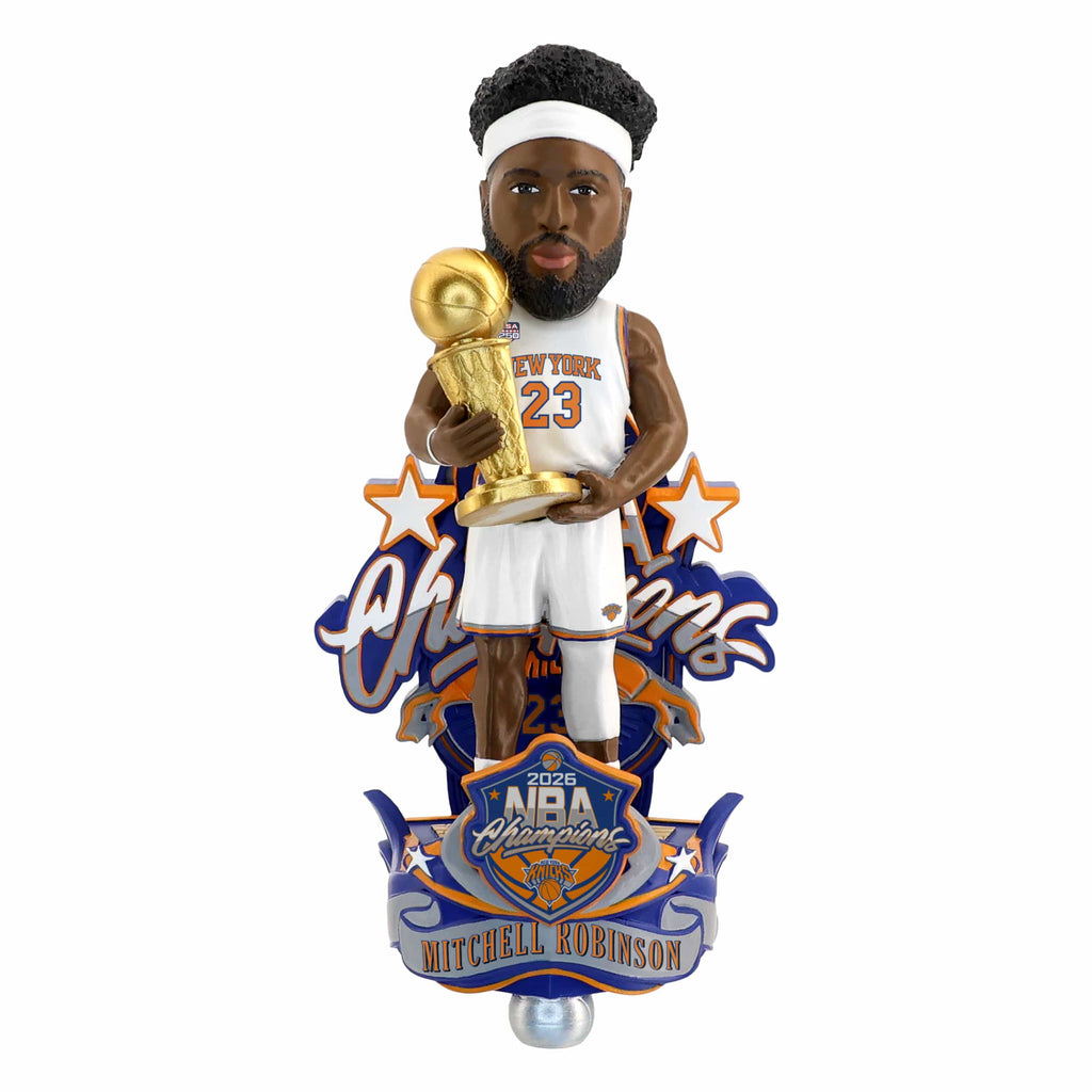 Mitchell Robinson New York Knicks 2026 NBA Champions Celebration Bobblehead FOCO - FOCO.com