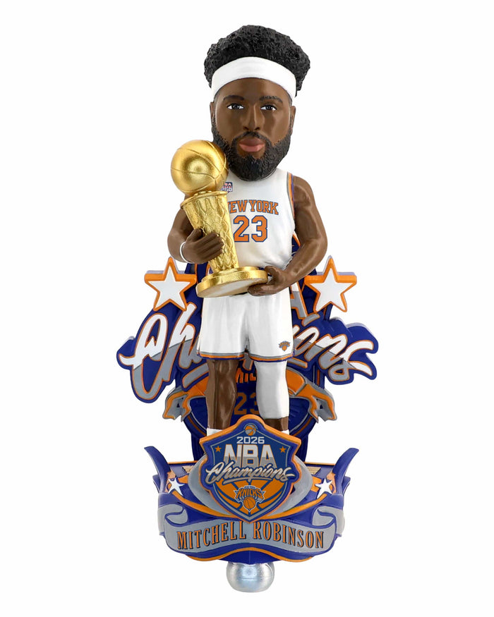 Mitchell Robinson New York Knicks 2026 NBA Champions Celebration Bobblehead FOCO - FOCO.com