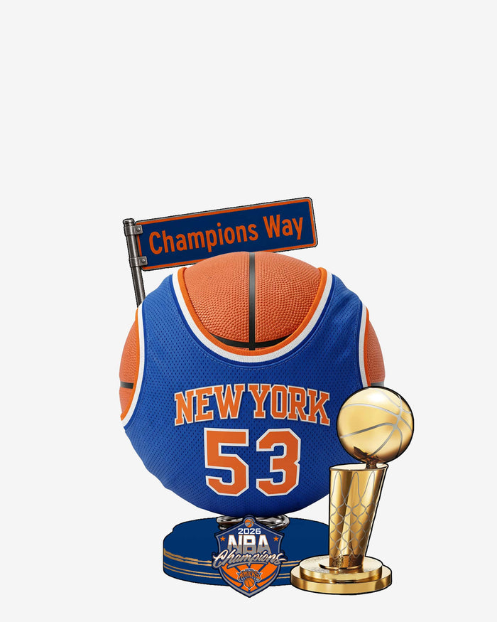 New York Knicks 2026 NBA Champions Blue Jersey Basketball Bobble