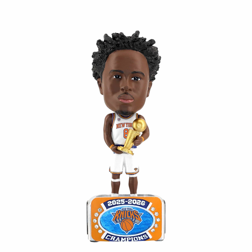 OG Anunoby New York Knicks 2026 NBA Champions 6.5 in Ring Base Medium Bighead Bobblehead FOCO - FOCO.com