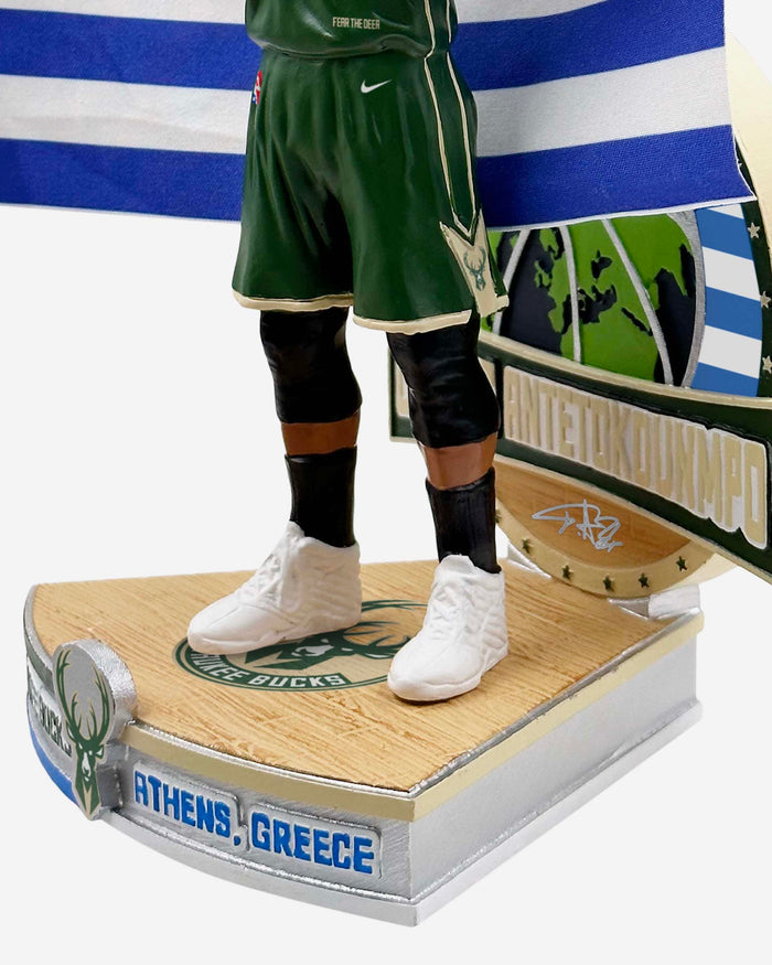 Giannis Antetokounmpo Milwaukee Bucks Greek National Flag International Collection Bobblehead FOCO - FOCO.com