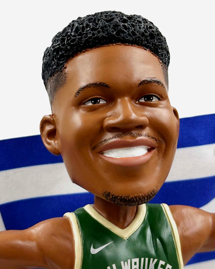 Giannis Antetokounmpo Milwaukee Bucks Greek National Flag International Collection Bobblehead FOCO - FOCO.com