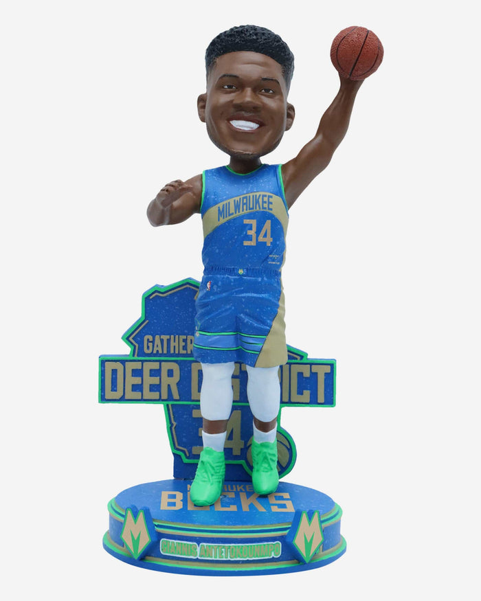 Giannis Antetokounmpo Milwaukee Bucks 2024 City Jersey Bobblehead FOCO - FOCO.com