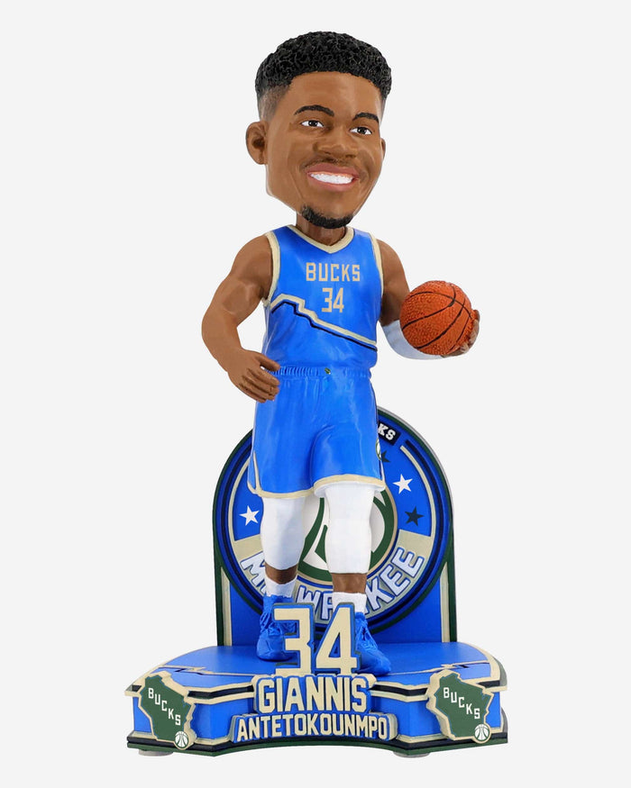 Giannis Antetokounmpo Milwaukee Bucks 2025 City Jersey Bobblehead FOCO - FOCO.com