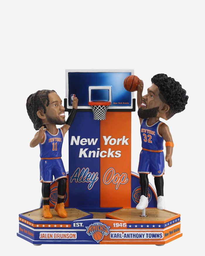 Jalen Brunson & Karl-Anthony Towns New York Knicks Alley Oop Bobblehead FOCO - FOCO.com