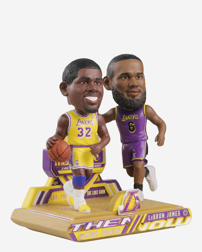 Magic Johnson & LeBron James Los Angeles Lakers Then and Now Bobblehead FOCO - FOCO.com