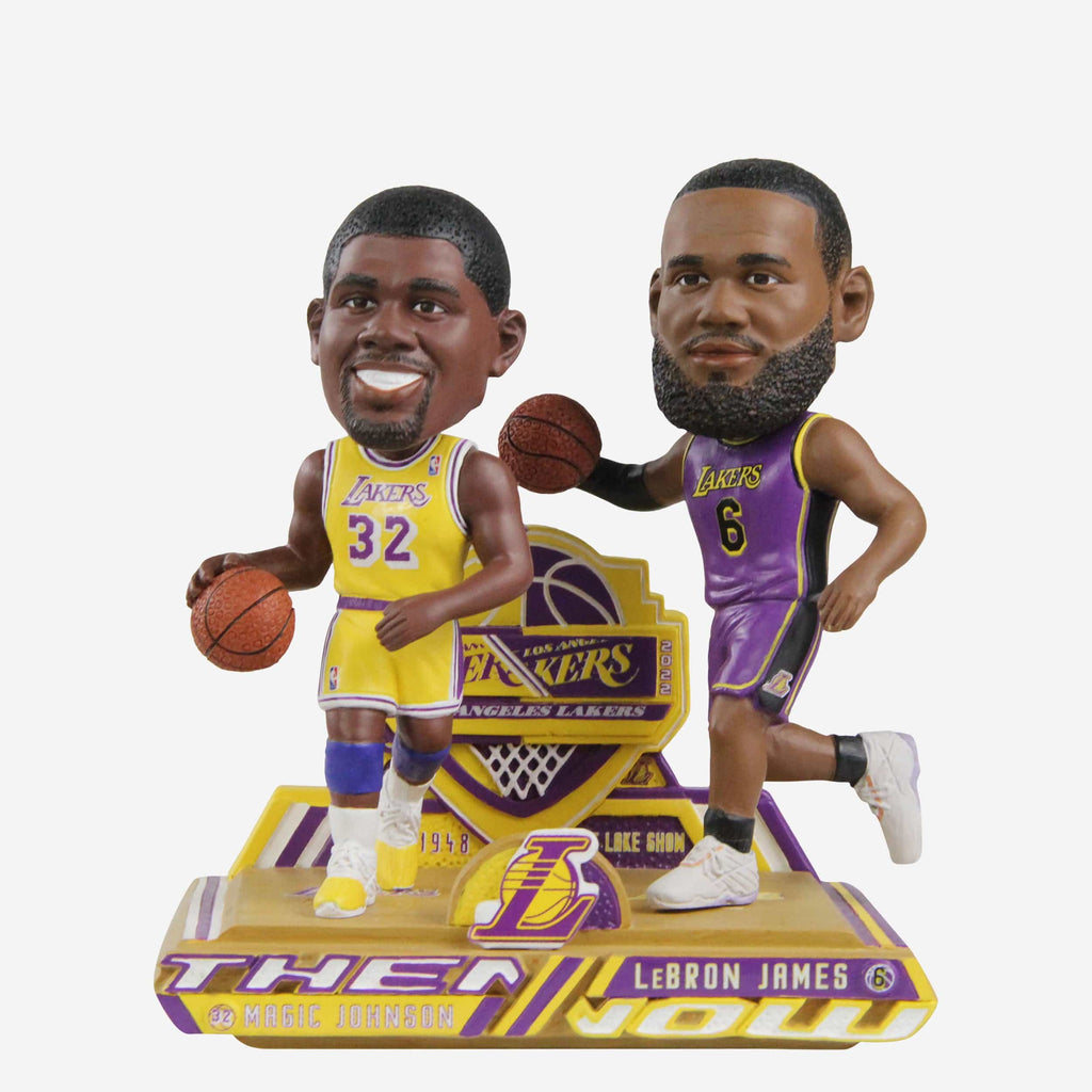 Magic Johnson & LeBron James Los Angeles Lakers Then and Now Bobblehead FOCO - FOCO.com