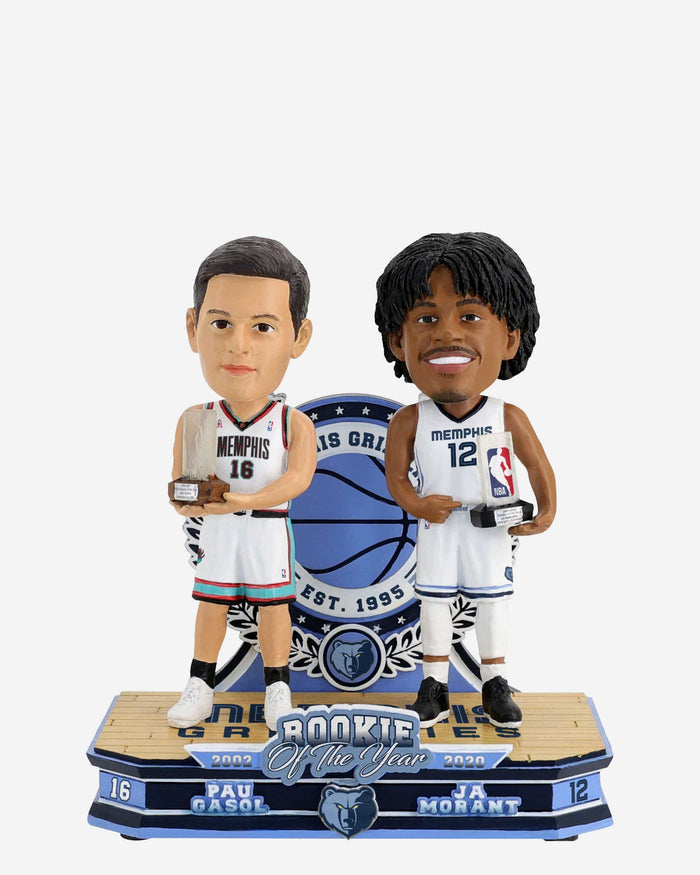 Pau Gasol & Ja Morant Memphis Grizzlies Rookie of the Year Then and Now Bobblehead FOCO - FOCO.com