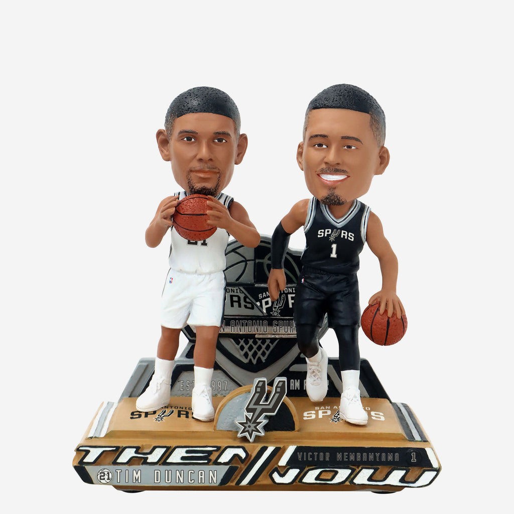 Tim Duncan & Victor Wembanyama San Antonio Spurs Then and Now Bobblehead FOCO - FOCO.com