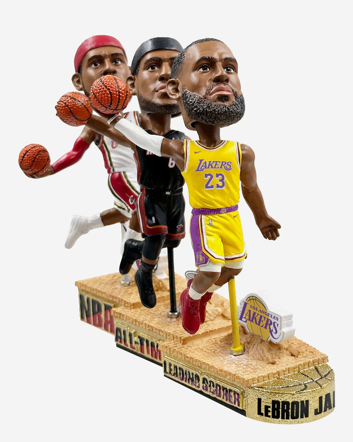 LeBron James Los Angeles Lakers & Cleveland Cavaliers & Miami Heat Scoring Legacy Mini Bobblehead Scene FOCO - FOCO.com