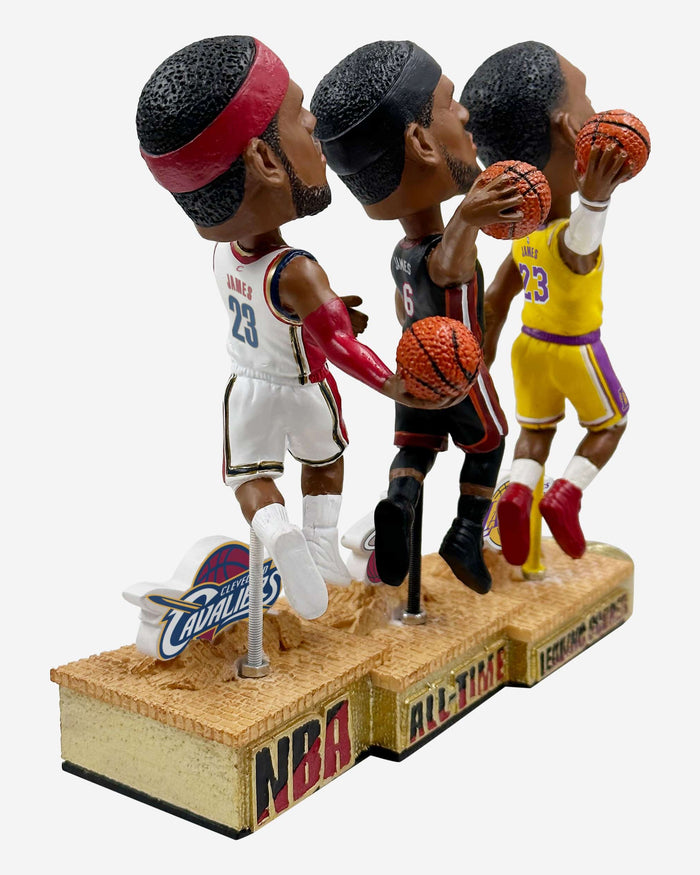 LeBron James Los Angeles Lakers & Cleveland Cavaliers & Miami Heat Scoring Legacy Mini Bobblehead Scene FOCO - FOCO.com