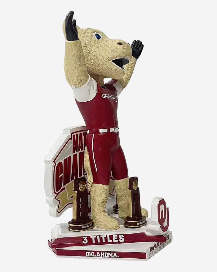 Boomer Oklahoma Sooners Three in a Row National Champions Mascot Bobblehead FOCO - FOCO.com