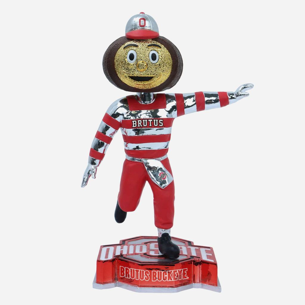 Brutus Buckeye Ohio State Buckeyes Electroplate Mascot Bobblehead FOCO - FOCO.com