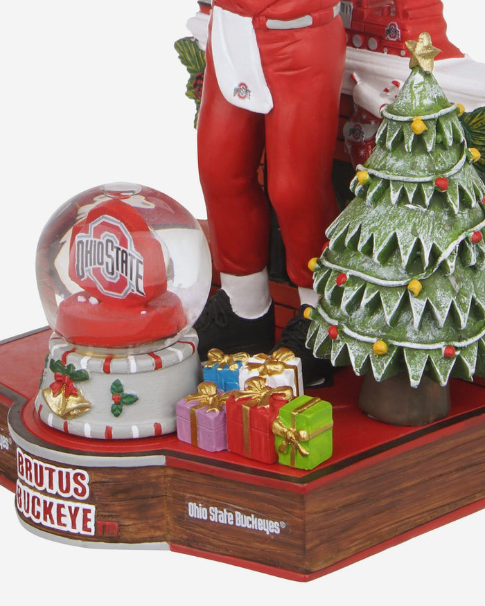 Brutus Buckeye Ohio State Buckeyes Snow Globe Mascot Bobblehead FOCO - FOCO.com
