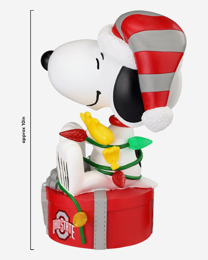 Ohio State Buckeyes Snoopy & Woodstock Peanuts Christmas Light Up Bobblehead FOCO - FOCO.com