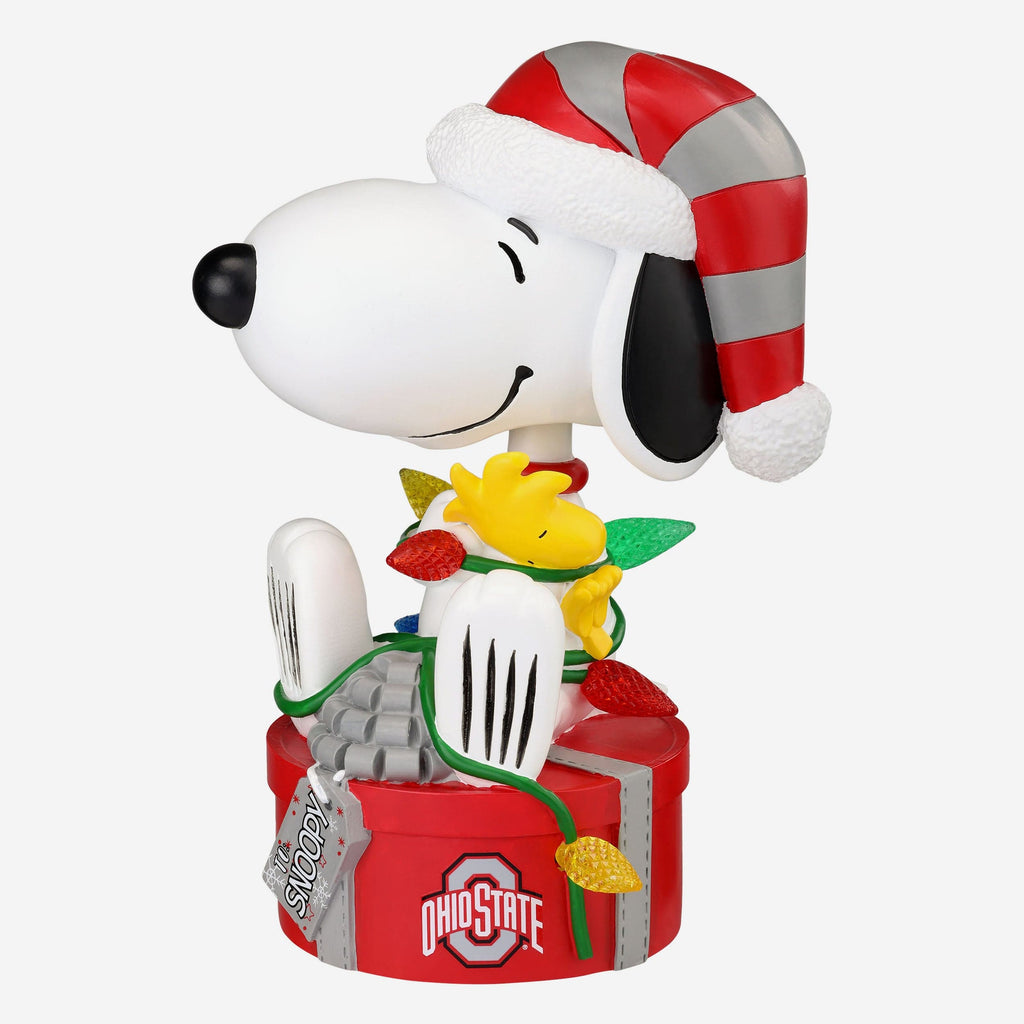 Ohio State Buckeyes Snoopy & Woodstock Peanuts Christmas Light Up Bobblehead FOCO - FOCO.com