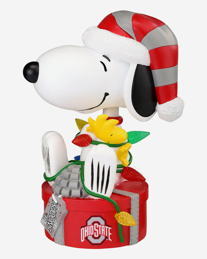 Ohio State Buckeyes Snoopy & Woodstock Peanuts Christmas Light Up Bobblehead FOCO - FOCO.com