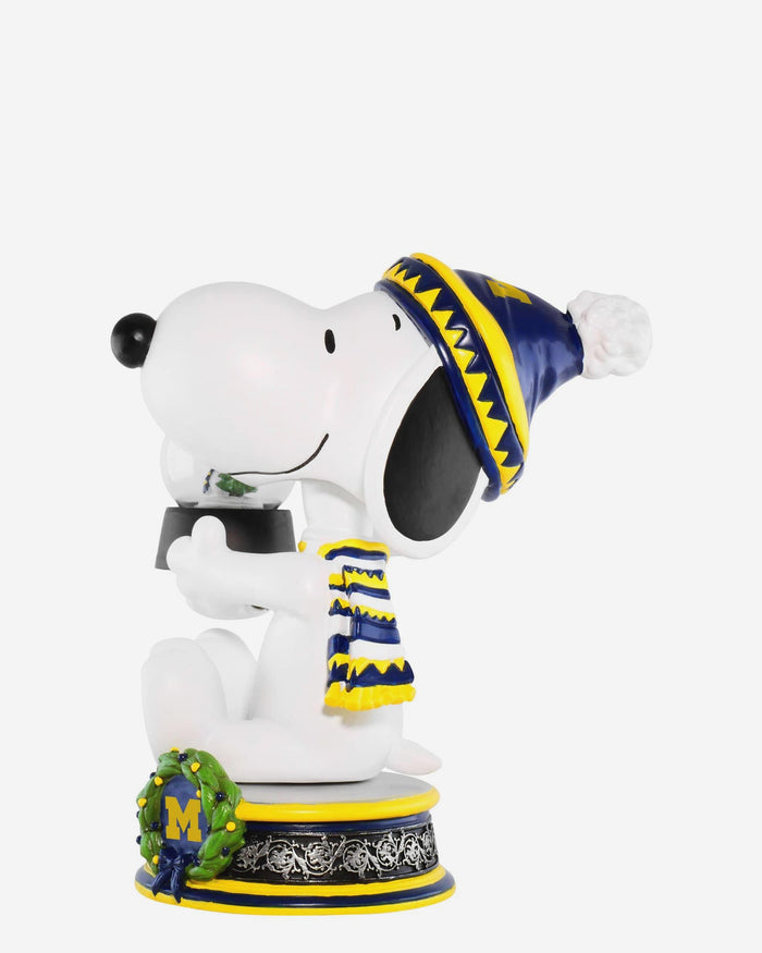 Michigan Wolverines Snoopy Peanuts Snow Globe Bobblehead FOCO - FOCO.com