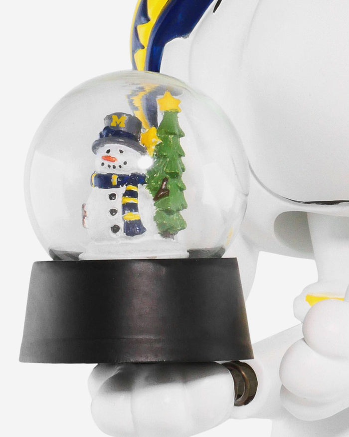 Michigan Wolverines Snoopy Peanuts Snow Globe Bobblehead FOCO - FOCO.com