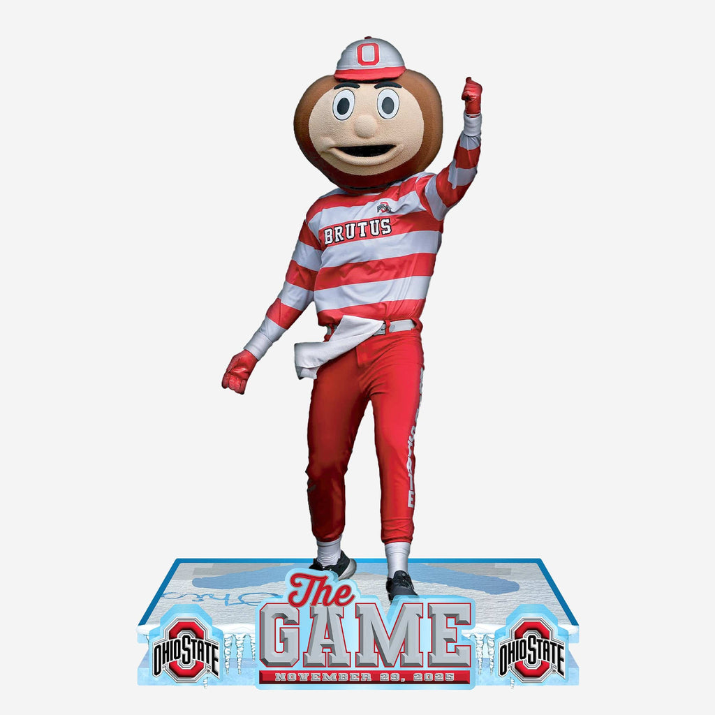 Brutus Buckeye Ohio State Buckeyes 2025 Snow Celebration Mascot Bobblehead FOCO - FOCO.com