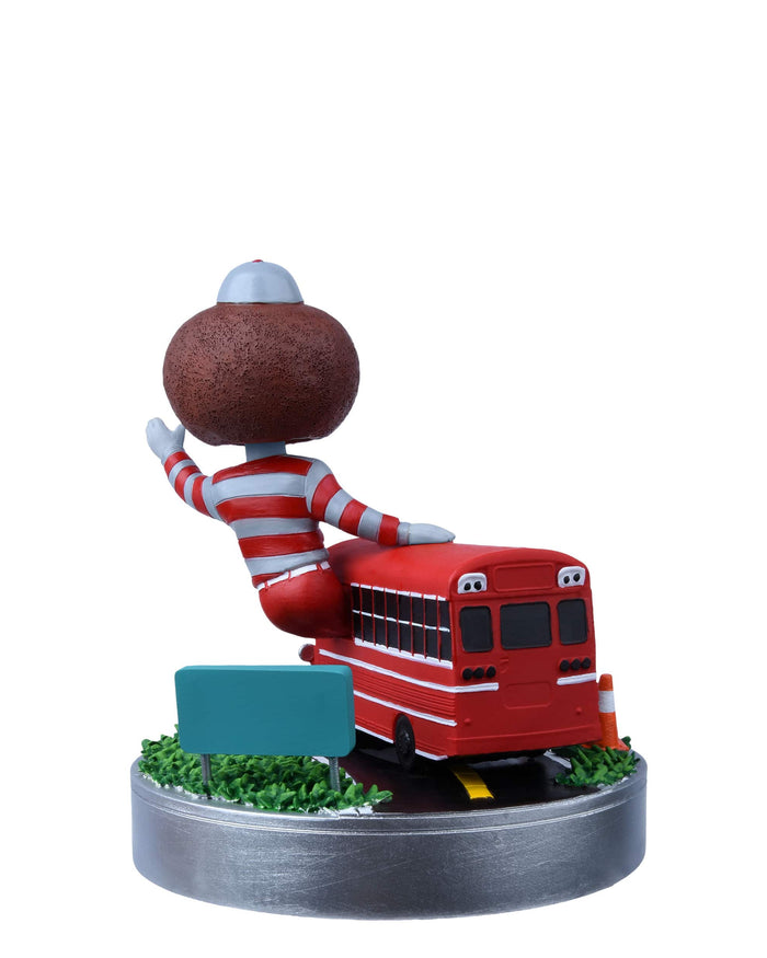 Brutus Buckeye Ohio State Buckeyes Back to Football Bus Mascot Mini Bobblehead