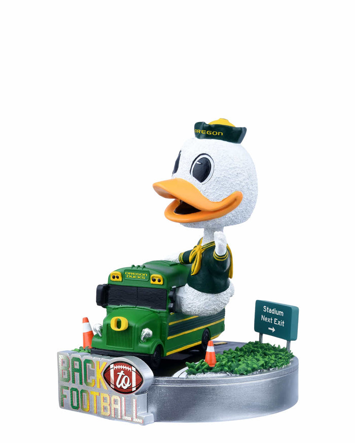 The Oregon Duck Oregon Ducks Back to Football Bus Mascot Mini Bobblehead