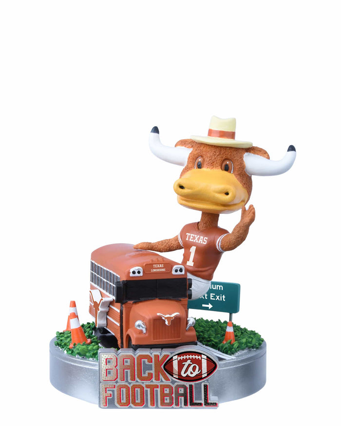 Hook'em Texas Longhorns Back to Football Bus Mascot Mini Bobblehead