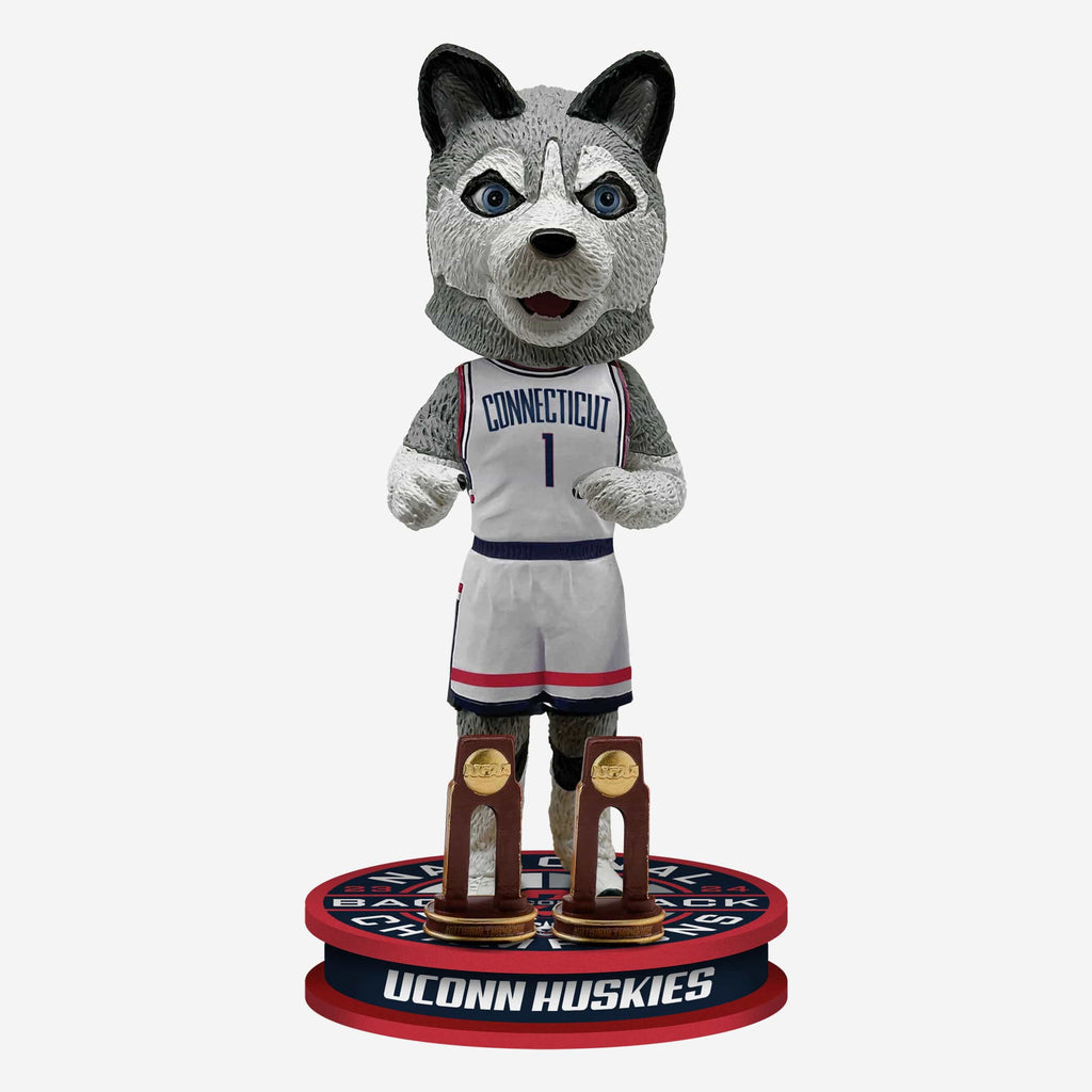 Jonathan the Husky UConn Huskies 2024 Mens Basketball National Champions Mascot Bobblehead FOCO - FOCO.com