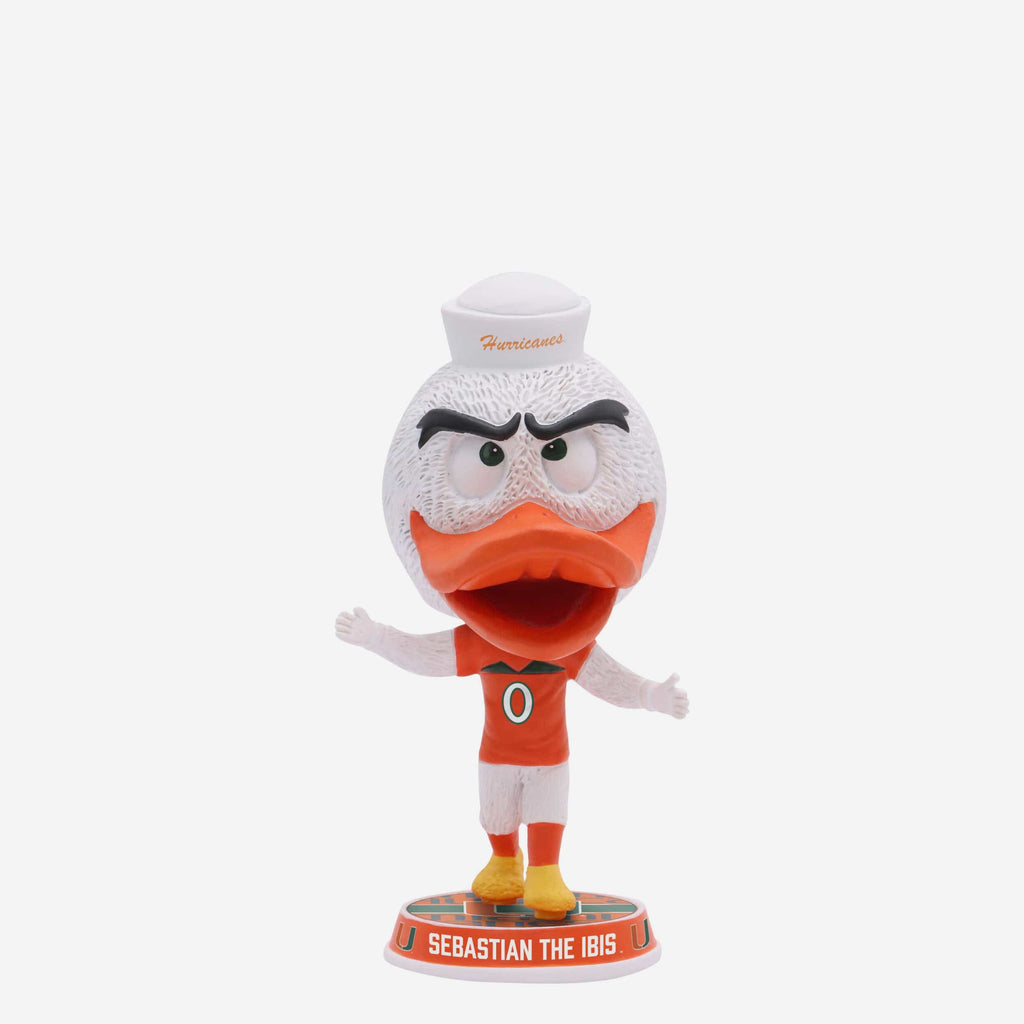 Sebastian the Ibis Miami Hurricanes Mascot Mini Bighead Bobblehead FOCO - FOCO.com