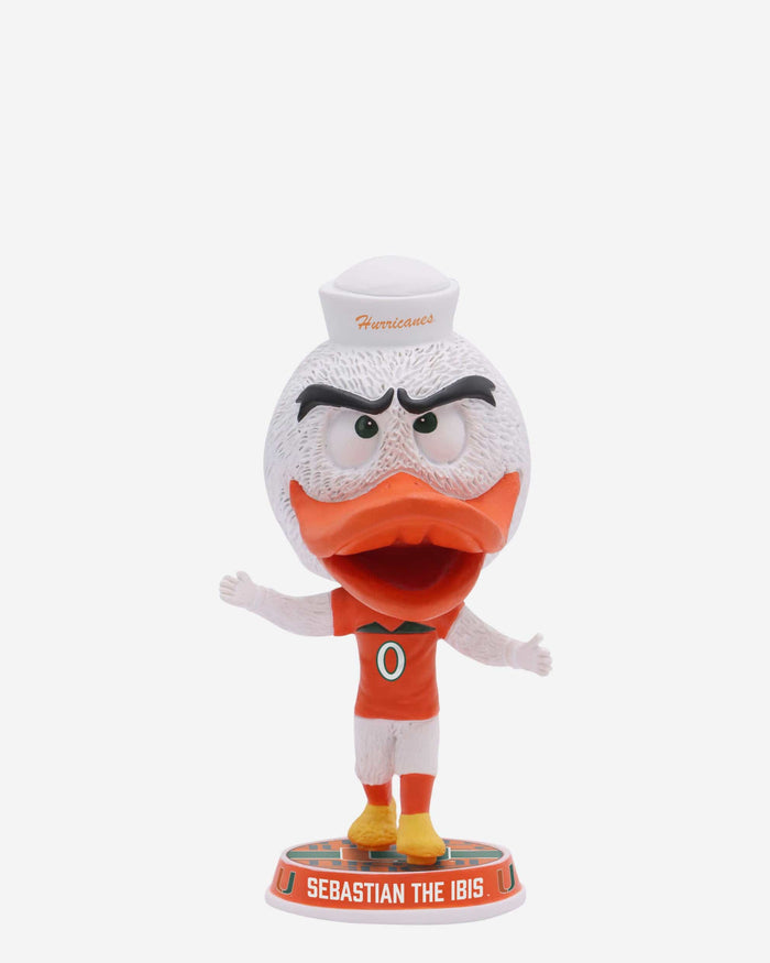 Sebastian the Ibis Miami Hurricanes Mascot Mini Bighead Bobblehead FOCO - FOCO.com