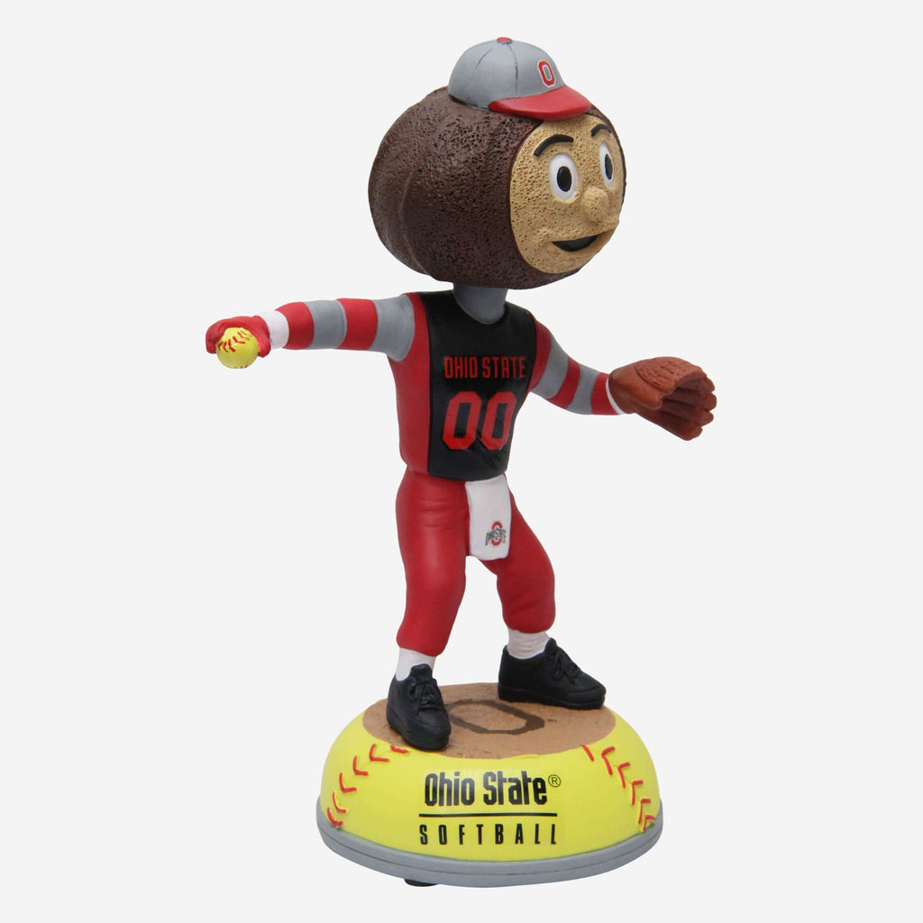Brutus Buckeye Ohio State Buckeyes Softball Mascot Bobblehead FOCO - FOCO.com