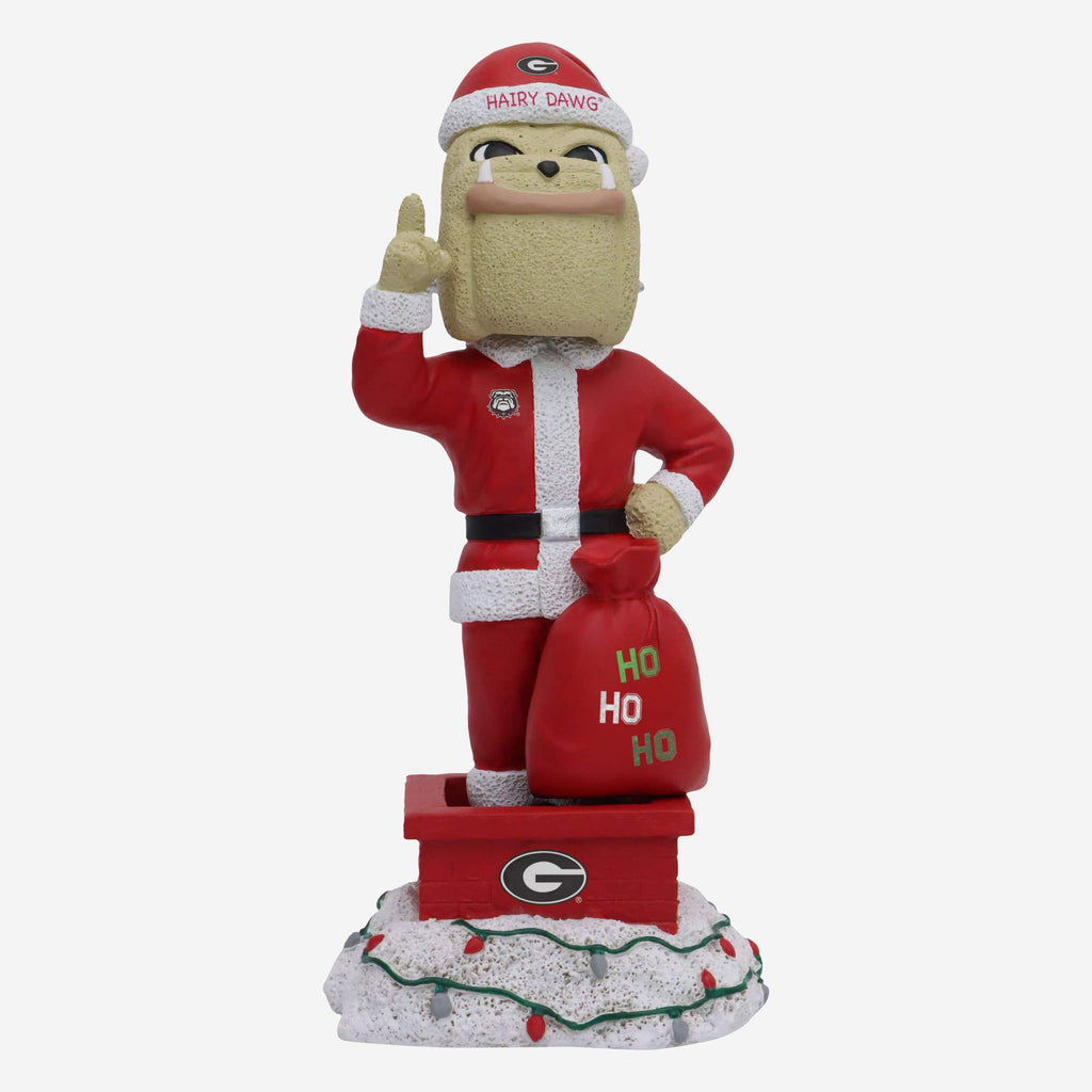 Hairy Dawg Georgia Bulldogs Santa Mascot Bobblehead FOCO - FOCO.com